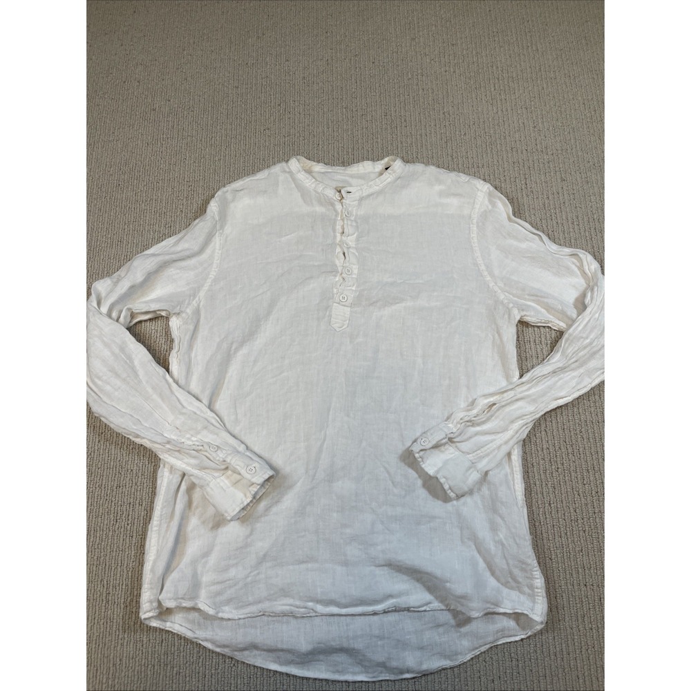 l'Atelier del Cashmere  Women's Medium Tunic Linen Top Italy White